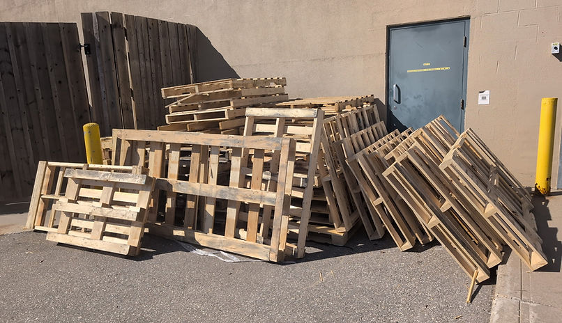 Wooden pallets cleared from a property